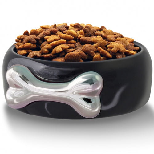 Silver Bone Dog Bowl